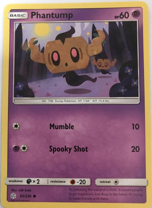 Phantump 93/236 Common - Pokemon Sun And Moon Cosmic Eclipse
