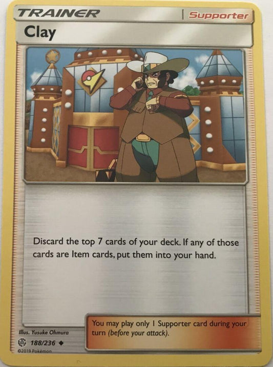Clay 188/236 Uncommon - Pokemon Sun And Moon Cosmic Eclipse