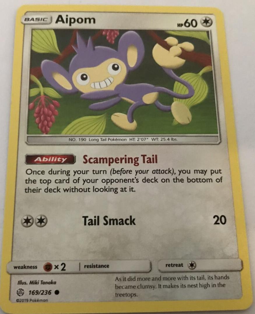 Aipom 169/236 Common - Pokemon Sun And Moon Cosmic Eclipse