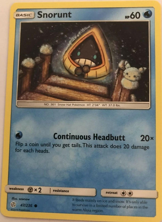 Snorunt 47/236 Common - Pokemon Sun And Moon Cosmic Eclipse
