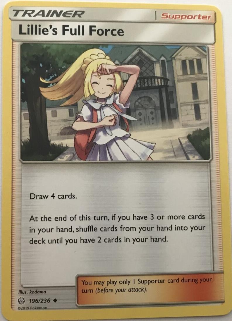 Lillie's Full Force 196/236 Uncommon - Pokemon Sun And Moon Cosmic Eclipse