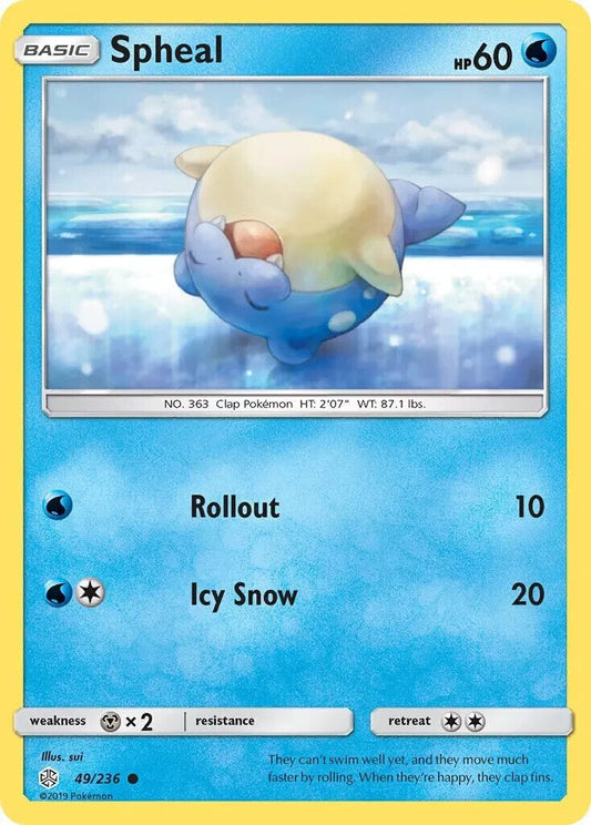 Spheal 49/236 Common - Pokemon Sun And Moon Cosmic Eclipse