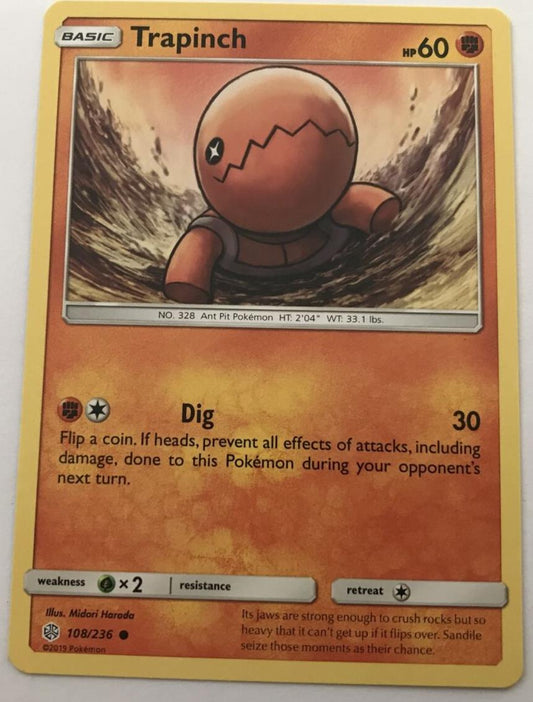 Trapinch 108/236 Common - Pokemon Sun And Moon Cosmic Eclipse