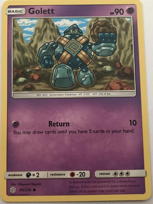 Golett 89/236 Common - Pokemon Sun And Moon Cosmic Eclipse