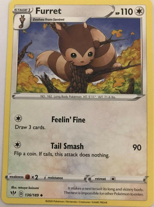 Furret - 136/189 - Uncommon - Pokemon Darkness Ablaze