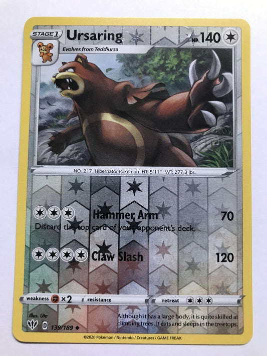 Ursaring - 139/189 - Uncommon - Reverse Holo - Pokemon Darkness Ablaze