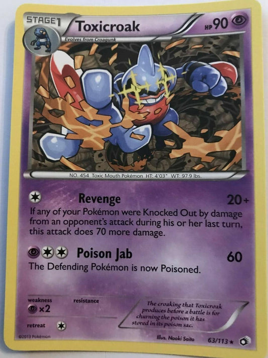Toxicroak 63/113 Rare - Pokemon Legendary Treasures