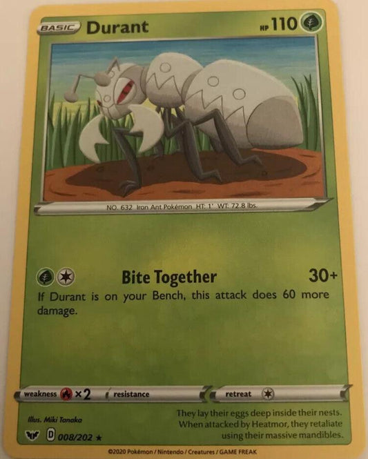 Durant 008/202 - Rare - Pokemon Sword And Shield Base Set