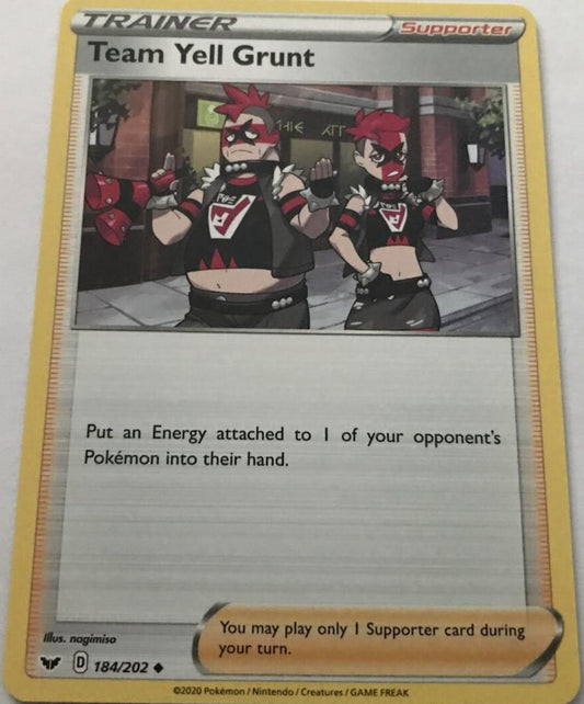 Team Yell Grunt 184/202 Uncommon - Pokemon Sword And Shield Base Set