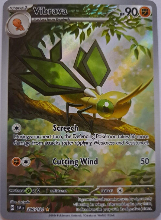 Vibrava 206/191 - Rare - Pokemon Surging Sparks SV8