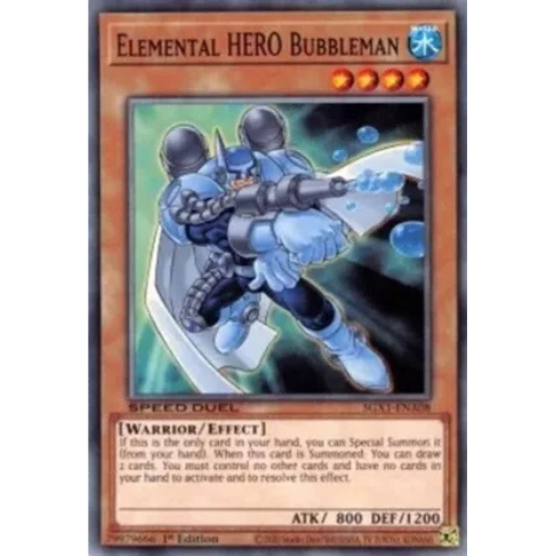 Elemental Hero Bubbleman - YSDJ-EN017 - Super Rare - 1st Edition - WORN