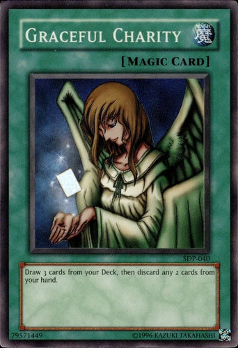 Graceful Charity - SDP-040 - Super Rare - Unlimited Edition - YuGiOh Creased
