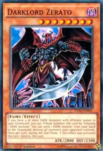 Darklord Zerato - DESO-EN041 - Super Rare - 1st Edition - YuGiOh