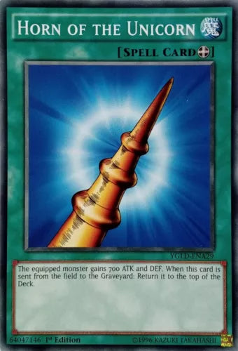 Horn of the Unicorn - YGLD-ENA29 - Common - 1st Edition - YuGiOh