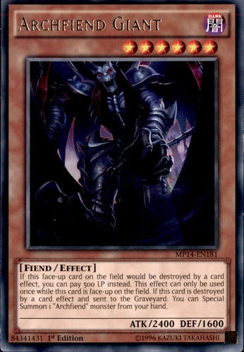 Archfiend Giant - MP14-EN181 - Rare - 1st Edition - YuGiOh