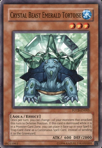 Crystal Beast Emerald Tortoise - FOTB-EN003 - Common - Mixed Editions - YuGiOh