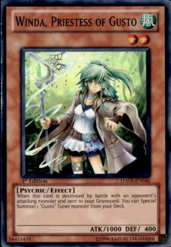 Winda, Priestess of Gusto - HA05-EN040 - Super Rare - Mixed Editions - YuGiOh
