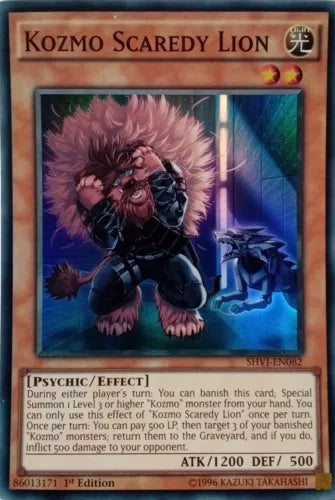 Kozmo Scaredy Lion - SHVI-EN082 - Super Rare - 1st Edition - YuGiOh