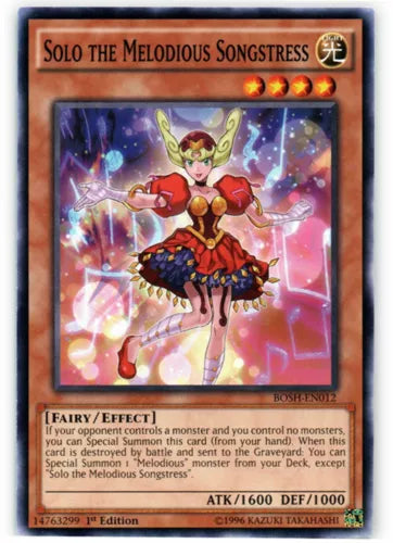Solo the Melodious Songstress - BOSH-EN012 - Common - UNL Edition - YuGiOh