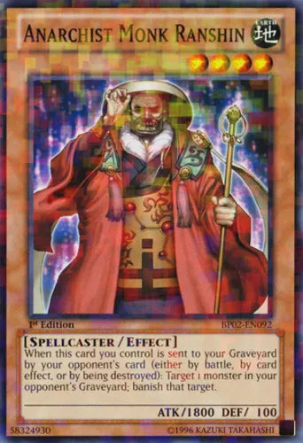 Anarchist Monk Ranshin - BP02-EN092 - Mosaic Rare - 1st Edition YuGiOh