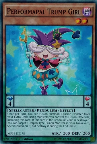 Performapal Trump Girl - MP16-EN178 - Common - 1st Edition - YuGiOh