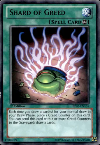 Shard of Greed - BP02-EN165 - Rare - 1st Edition - YuGiOh