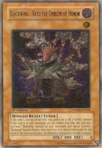 Blackwing - Vayu the Emblem of Honor - ANPR-EN005 - Ultimate Rare - Unlimited Ed
