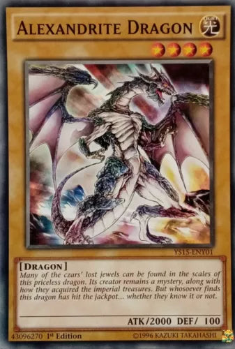 Alexandrite Dragon - YS15-ENY01 - Common - 1st Edition - YuGiOh