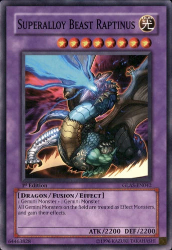 Superalloy Beast Raptinus - GLAS-EN042 - Common - 1st Edition - YuGiOh