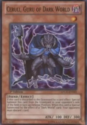 Ceruli, Guru of Dark World - SDGU-EN003 - Super Rare - 1st Edition - YuGiOh LP