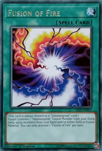 Fusion of Fire - SAST-EN057 - Rare - Mixed Editions - YuGiOh