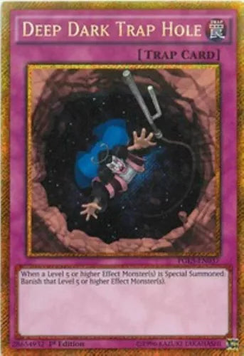 Deep Dark Trap Hole - PGL3-EN037 - Gold Secret Rare - 1st Edition - YuGiOh