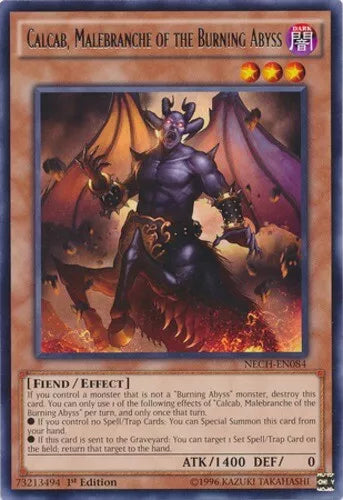 Calcab, Malebranche of the Burning Abyss - NECH-EN084 - Rare - 1st Edition - YuG