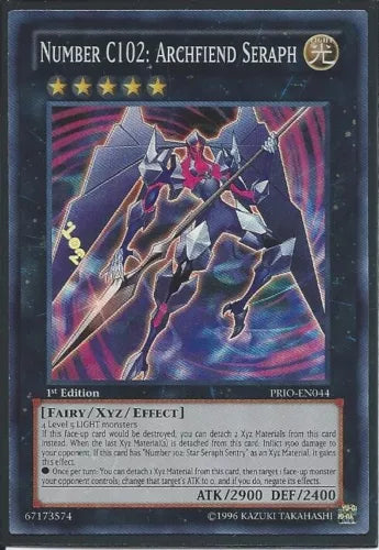 Number C102: Archfiend Seraph - PRIO-EN044 - Super Rare - Unl Edition - YuGiOh