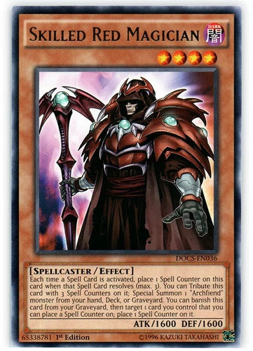 Skilled Red Magician - DOCS-EN036 - Rare - 1st Edition - YuGiOh