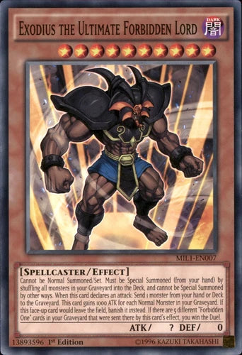 Exodius the Ultimate Forbidden Lord - MIL1-EN007 - Common 1st Edition YuGiOh LP