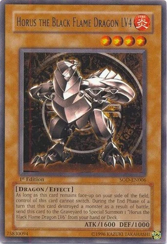 Horus The Black Flame Dragon LV4 - SOD-EN006 - Rare - Mixed Editions - YuGiOh