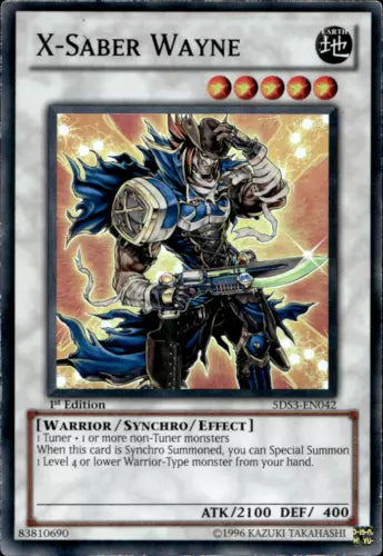X-Saber Wayne - 5DS3-EN042 - Super Rare - 1st Edition - YuGiOh LP