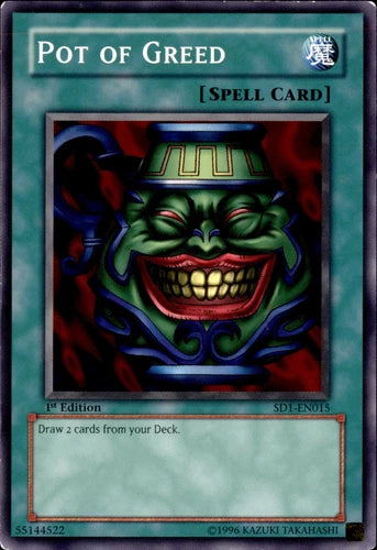 Pot of Greed SD1 - SD1-EN015 - Common - Unlimited Edition - YuGiOh  CREASED
