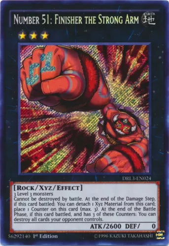 Number 51: Finisher the Strong Arm - DRL3-EN024 - Secret Rare - YuGiOh