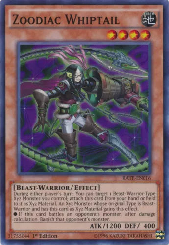 Zoodiac Whiptail - RATE-EN016 - Super Rare - 1st Edition - YuGiOh
