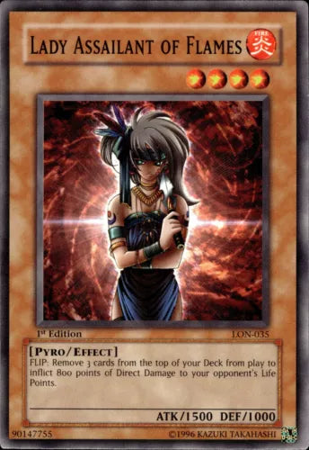Lady Assailant of Flames - LON-035 - Common - Unlimited Edition - YuGiOh LP
