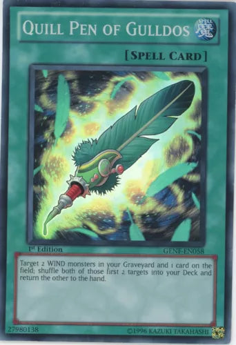 Quill Pen of Gulldos - GENF-EN058 - Super Rare - Unlimited Edition - YuGiOh
