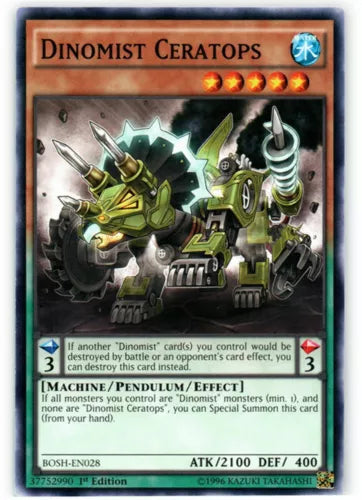 Dinomist Ceratops - BOSH-EN028 - Common - Unlimited Edition - YuGiOh
