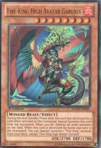 Fire King High Avatar Garunix - SDOK-EN001 - Ultra Rare - 1st Edition  Edge Wear