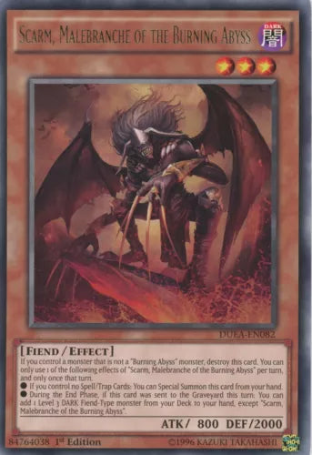 Scarm, Malebranche of the Burning Abyss - DUEA-EN082 - Rare - Mixed Editions