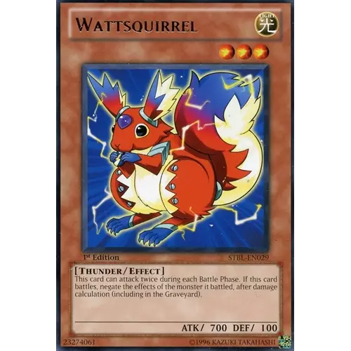 Wattsquirrel - STBL-EN029 - Rare - 1st Edition - YuGiOh