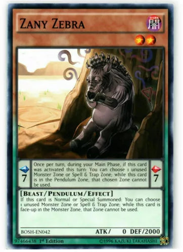 Zany Zebra - BOSH-EN042 - Common - Unlimited Edition - YuGiOh