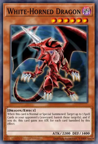 White-Horned Dragon - GLD4-EN014 - Common - Limited Edition - YuGiOh