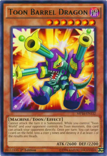 Toon Barrel Dragon - MP16-EN132 - Rare - 1st Edition - YuGiOh